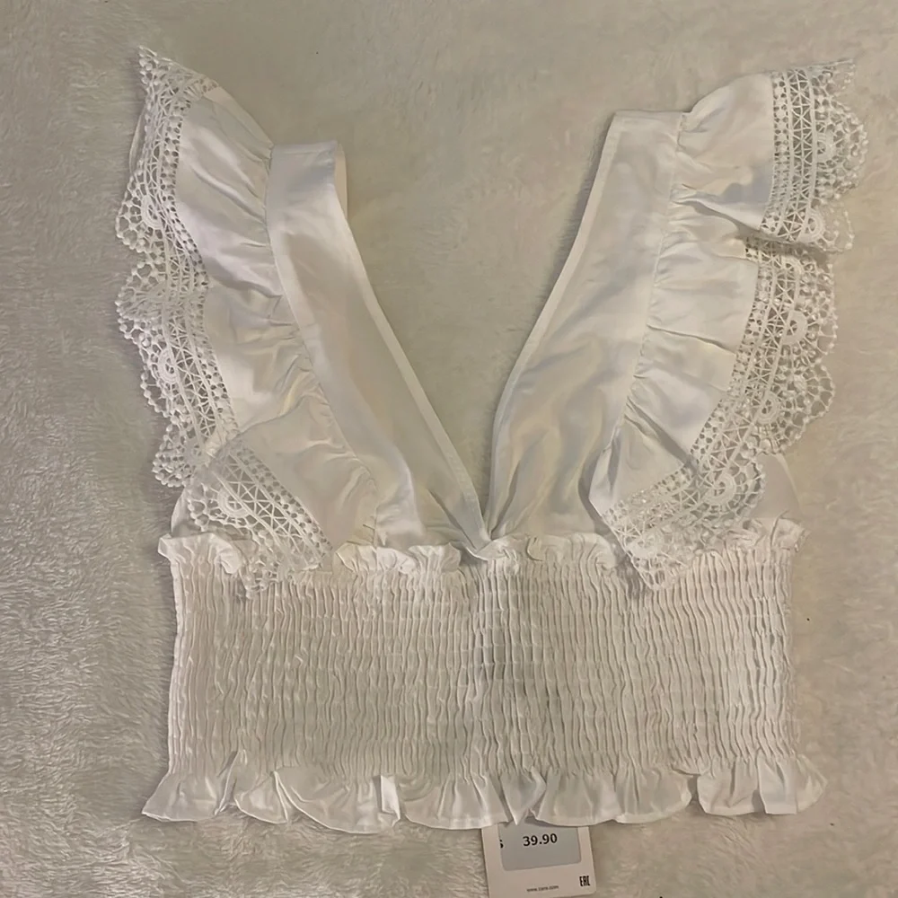 Zara RUFFLED BLOUSE - Picture 2 of 5